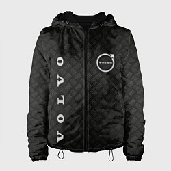 Куртка с капюшоном женская Логотип VOLVO на металле, цвет: 3D-черный