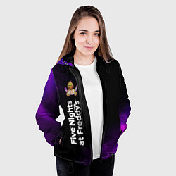 Куртка с капюшоном женская ФНАФ - ЧИКА Космос Вертикально, цвет: 3D-черный — фото 2