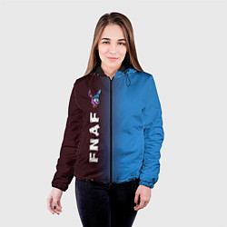 Куртка с капюшоном женская ФНАФ - БОННИ Градиент Вертикально, цвет: 3D-черный — фото 2