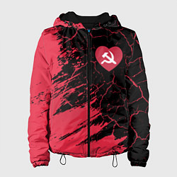 Куртка с капюшоном женская СССР - СЕРДЕЧКО Краска, цвет: 3D-черный
