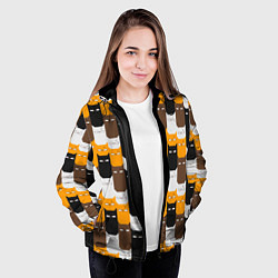 Куртка с капюшоном женская Недовольные Коты, цвет: 3D-черный — фото 2