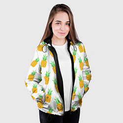 Куртка с капюшоном женская Поле ананасов, цвет: 3D-черный — фото 2