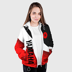 Куртка с капюшоном женская ЯМАХА - СПОРТИВНЫЙ КАРБОН, цвет: 3D-белый — фото 2