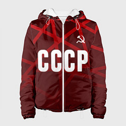 Куртка с капюшоном женская СССР КРАСНЫЕ ЛИНИИ, цвет: 3D-белый