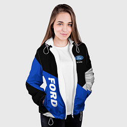 Куртка с капюшоном женская FORD ФОРД ЧЕРНЫЙ СИНИЙ БЕЛЫЙ, цвет: 3D-белый — фото 2