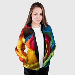 Куртка с капюшоном женская Роза fashion 2022, цвет: 3D-черный — фото 2