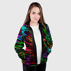 Куртка с капюшоном женская Neon pattern Vanguard, цвет: 3D-черный — фото 2