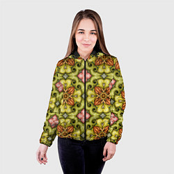 Куртка с капюшоном женская Калейдоскоп элементы текстура, цвет: 3D-черный — фото 2