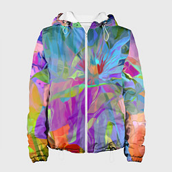 Куртка с капюшоном женская Abstract color pattern Summer 2022, цвет: 3D-белый