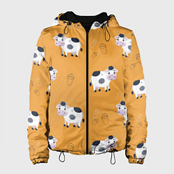 Женская куртка Веселые коровки с ведрами молока