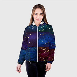 Куртка с капюшоном женская Созвездия Северного полушария летом, цвет: 3D-белый — фото 2
