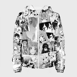 Куртка с капюшоном женская Восхождение героя щита паттерн, цвет: 3D-белый