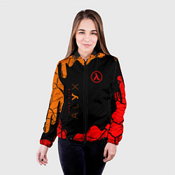 Куртка с капюшоном женская Half-life потёки, цвет: 3D-черный — фото 2