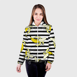 Куртка с капюшоном женская Banana pattern Summer, цвет: 3D-белый — фото 2