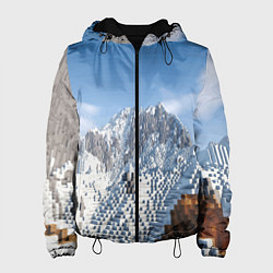 Куртка с капюшоном женская Minecraft Mountains Video game, цвет: 3D-черный