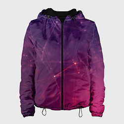 Куртка с капюшоном женская Абстрактные взаимосвязанные линии, цвет: 3D-черный