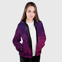 Куртка с капюшоном женская Абстрактные взаимосвязанные линии, цвет: 3D-черный — фото 2