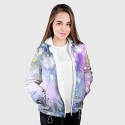 Куртка с капюшоном женская Абстрактные блики, цвет: 3D-белый — фото 2