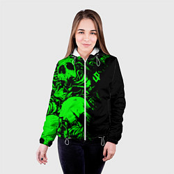 Куртка с капюшоном женская Сабатон sabaton черепа, цвет: 3D-белый — фото 2