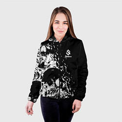 Куртка с капюшоном женская Sabaton - сабатон черепа, цвет: 3D-черный — фото 2