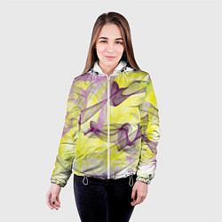 Куртка с капюшоном женская Абстракция Желтый и розовый Дополнение Коллекция G, цвет: 3D-белый — фото 2