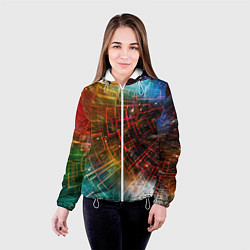 Куртка с капюшоном женская Portal - Neon Space - туннель из энергетических па, цвет: 3D-белый — фото 2