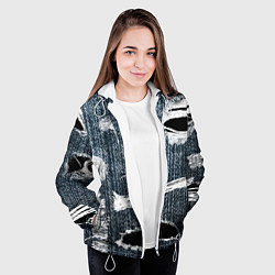 Куртка с капюшоном женская Джинсовое рваньё Fashion trend, цвет: 3D-белый — фото 2