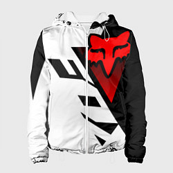 Куртка с капюшоном женская MOTO FOX - Мотокросс, цвет: 3D-белый