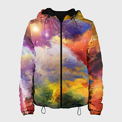 Куртка с капюшоном женская Красочный горный пейзаж Грузия Colorful mountain l, цвет: 3D-черный