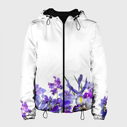 Куртка с капюшоном женская Любимые Ирисы, цвет: 3D-черный