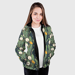 Куртка с капюшоном женская Цветение одуванчиков, цвет: 3D-черный — фото 2