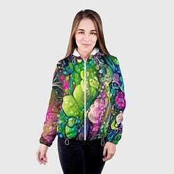 Куртка с капюшоном женская Токсичный принт, цвет: 3D-белый — фото 2
