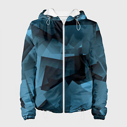 Куртка с капюшоном женская Абстрактная геометрическая композиция Abstract geo, цвет: 3D-белый