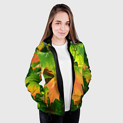 Куртка с капюшоном женская Кленовый-лист, цвет: 3D-черный — фото 2