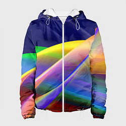 Женская куртка Абстрактная неоновая композиция Волны Abstract neo