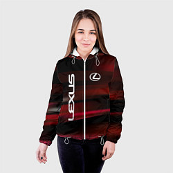 Куртка с капюшоном женская Lexus - абстракция, цвет: 3D-белый — фото 2