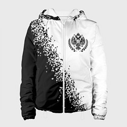 Куртка с капюшоном женская RUSSIAN EMPIRE - ГЕРБ Спрей, цвет: 3D-белый
