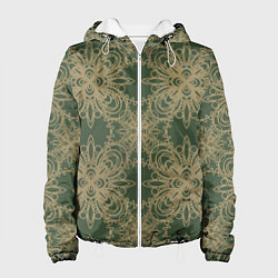 Женская куртка Зелено-золотой фрактальный узор