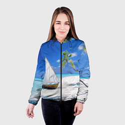 Куртка с капюшоном женская Island of hawaii, цвет: 3D-черный — фото 2