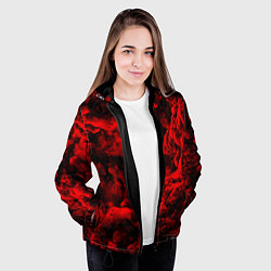 Куртка с капюшоном женская Красный дым Red Smoke Красные облака, цвет: 3D-черный — фото 2