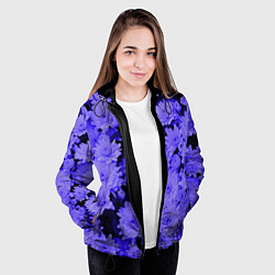 Куртка с капюшоном женская Хризантемы Сhrysanthemums, цвет: 3D-черный — фото 2