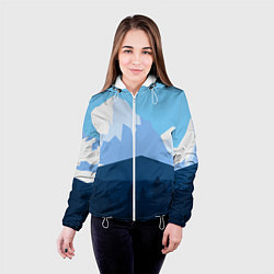 Куртка с капюшоном женская Горы, лес, канатная дорога, цвет: 3D-белый — фото 2