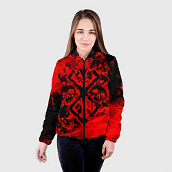Куртка с капюшоном женская КЛЕЙМО ЖЕРВЫ И ЧЕРЕПА БЕРСЕРК, цвет: 3D-черный — фото 2