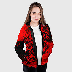 Куртка с капюшоном женская КЛЕЙМО ЖЕРВЫ И ЧЕРЕПА БЕРСЕРК, цвет: 3D-черный — фото 2