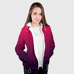 Куртка с капюшоном женская RED to dark BLUE GRADIENT, цвет: 3D-белый — фото 2
