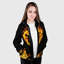 Куртка с капюшоном женская Fire Heart, цвет: 3D-черный — фото 2