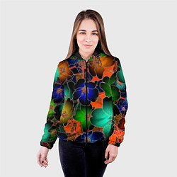 Куртка с капюшоном женская Vanguard floral pattern Summer night Fashion trend, цвет: 3D-черный — фото 2