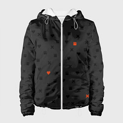 Куртка с капюшоном женская Love Death and Robots black pattern, цвет: 3D-белый