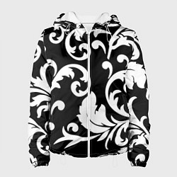 Куртка с капюшоном женская Minimalist floral pattern, цвет: 3D-белый