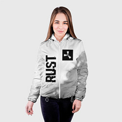 Куртка с капюшоном женская Rust Glitch на светлом фоне, цвет: 3D-белый — фото 2